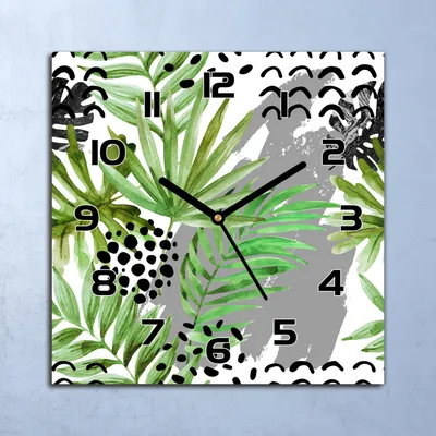 Produktbild von Wanduhr Echt-Glas-Küchenuhr Abstraktion Quarz Lautlos 30x30 Deko Bilder