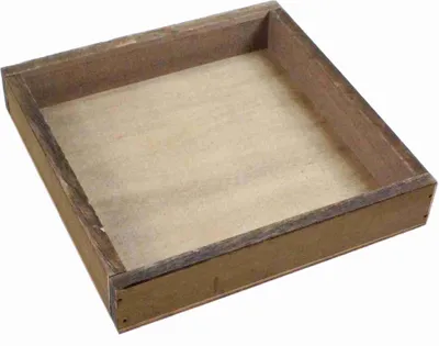Produktbild von Holztablett quadratisch 16cm Deko Holz Tablett Platte Unterlage shabby vintage, Farbe:braun shabby