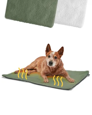 Produktbild von PiuPet® Selbstheizende Hundedecke I 90x60cm I Heizdecke ohne Strom I Hunde Wärmedecke I Heizdecke für Hunde | Fleece I Waschbar I (Grün)