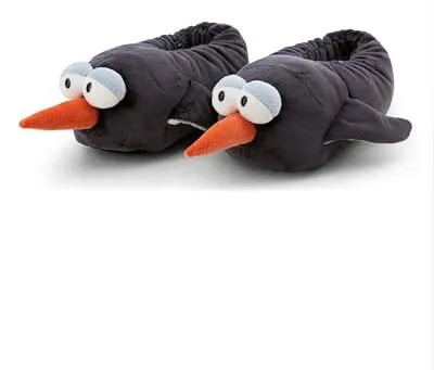 Produktbild von NICI Hausschuhe Pinguin Jorge Thunder 40-43 grau, warme Plüsch Slippers mit Anti-Rutsch Sohle