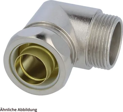 Produktbild von FLEXA USW-M Metallverschraubung 90 Grad Winkel Gewinde M25x1,5 für Schlauch-Außendurchmesser 21,0mm für