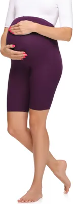 Produktbild von Merry Style Damen Kurze Umstandsleggings aus Viskose MS10-299 (Pflaume, XL)