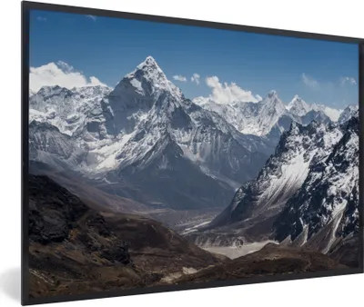 Produktbild von MuchoWow® Gerahmtes Poster Der Berg Ama Dablam vom Chola-Pass aus, Himalaya, Nepal 30x20 cm - Poster mit Schwarzem Bilderrahmen Wandposter Rahmen Foto Bilder - Kunstdruck - Bild-Poster