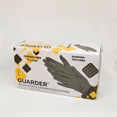 Produktbild von Schutzhandschuhe, schwarz, Einweg, Nitril, 8,4 g, Größe 4,5 mm XL, 90 Stück, puderfrei, 1019XL