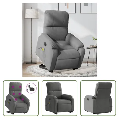 Image de The Living Store Fauteuil de massage Releveur électrique Gris foncé