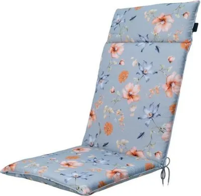 Produktbild von Madison Tuinstoelkussen 50x120 cm für hohe Rückenlehnen, Florina blau, wetterfest und pflegeleicht