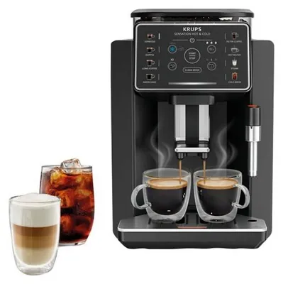 Productafbeelding van Krups EA9138E0, espressomachine, 2 liter, geschikt voor gemalen koffie, ingebouwde molen, 1450 W, zwart