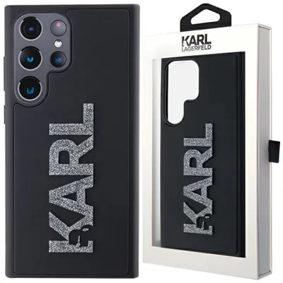 Produktbild von Etui Karl Lagerfeld 3D Gummi Glitter Logo Na Samsung Galaxy S24 Ultra - Czarne