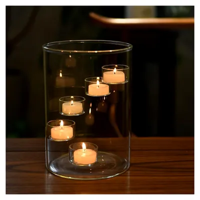 Produktbild von Hurricane Kerzenhalter aus Glas, Teelichthalter, Stumpenkerzenhalter, 21 cm hoch, transparent, Votivkerzenhalter für Hochzeit, Tischdekoration, Party, Zuhause, Wohnzimmer, Dekoration