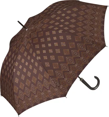 Produktbild von Stockschirm Damen Herren Automatik Regenschirm Kinematic Elegance Braun Rhombus happy rain