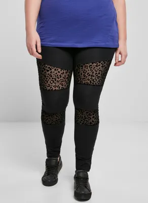 Obrázek produktu pro Dámské leginy Urban Classics Ladies Flock Lace Inset Leggings black - 5XL