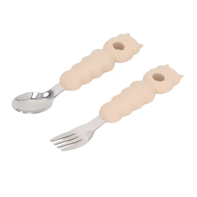 Produktbild von Kleinkind Gabel Löffel Set,Kinder Gabel Löffel Set,Kleinkind Gabel Löffel,316 Edelstahl Gabel Löffel Set,Gabel Löffel Set,Kleinkind Fütterung Utensilien