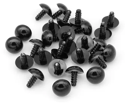 Produktbild von MIXFORM Schwarze Plastik-Sicherheitsaugen 20mm für Puppen