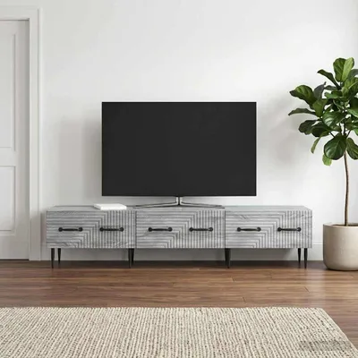 Imagen del producto de vidaXL: Mueble de TV, color gris Sonoma, 147 x 34,5 x 30 cm, fabricado en material de madera