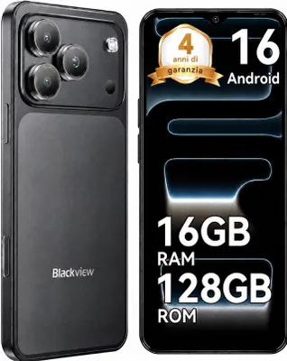 Immagine prodotto di Cellulare Blackview WAVE 7C 2026 senza abbonamento, 6,56", Android 16, 16 GB + 128 GB/2 TB TF, Face ID, 5000 mAh, 32 MP, doppia SIM, Wi-Fi 5, IP54