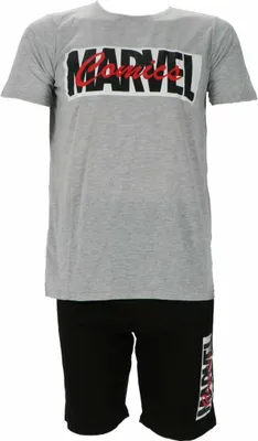 Produktbild von Marvel Pyjama für Herren mit kurzen Ärmeln und Shorts Shortama Schlafanzug XL