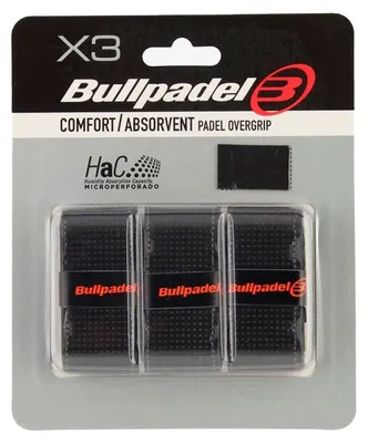 Immagine prodotto di Confezione Bullpadel da 3 overgrip neri perforati