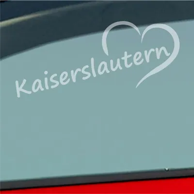 Produktbild von Auto Aufkleber Kaiserslautern Herz Stadt City Liebe Love 20x8 cm Milchglas Sticker Heckscheibenaufkleber