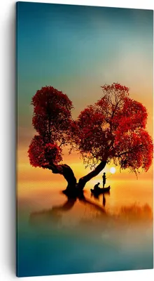Produktbild von Bild auf Leinwand - Leinwandbild - See Natur Nacht - 45x80cm - Wand Bild - Wanddeko - Wandbilder - Leinwanddruck - Bilder - Kunstdruck - Wanddekoration - Leinwand bilder - Wandkunst - PA45x80-3458