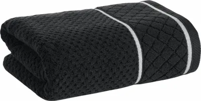 Image de EUROFIRANY | Serviette de bain - Serviette de douche - 70 x 140 cm - noir - en coton - Serviette de sauna - Serviette