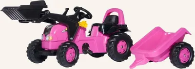 Image de Ki-Tracteur rose avec chargeur et remorque