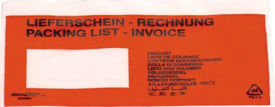 Produktbild von Dokumententasche Lieferschein-Rechnung DIN C5 240 x 165 mm (B x H) Polyethylen rot 250 St./Pack.