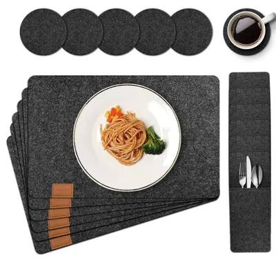 Filz-Platzsets 18-tlg., hitzebeständig, rutschfest, abwaschbar