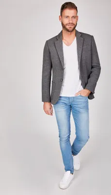 Produktbild von SteffenKlein Herren Sweat-Sakko Centered 1355-L, 1355-M, 1355-S, 1355-XL, 1355-XXL, 5559-L, 5559-M, 5559-S, 5559-XL, 5559-XXL, 1355-XS 1314 grau M