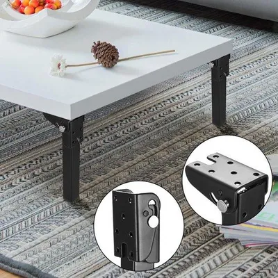 Produktbild von Famanu Klappbare Tischbeine - Schwarz Metall - Klappbare Möbel-/Bank-/Bürotischbeine