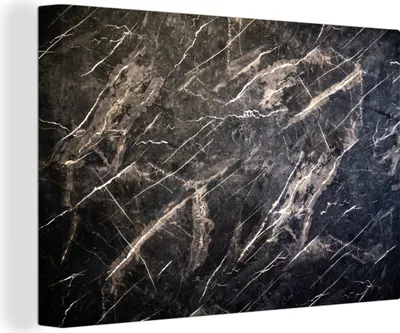 Produktbild von OneMillionCanvasses® - Leinwandbilder - 140x90 cm, Marmor - Schwarz - Weiß, Wandbilder Kunstdruck Wanddekoration