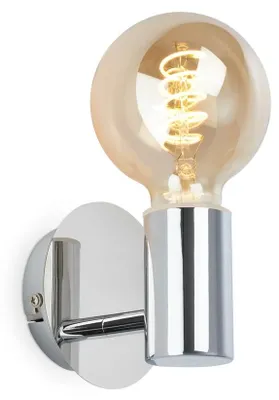 Immagine prodotto di BRILONER - Lampada da parete IP44, lampada da parete a prova di schizzi, lampada da bagno, 1x E27, lampada a specchio, cromo, 10 x 10 cm.