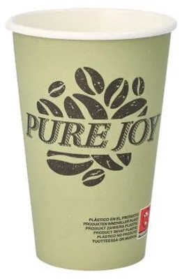 Productafbeelding van Beker, karton, 0,3 liter, diameter 8 cm, hoogte 11,7 cm, groen, "Pure Joy"