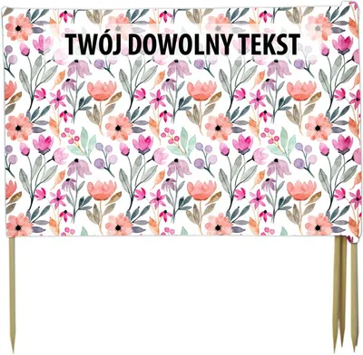 Zdjęcie produktu dla PARAWAN PLAŻOWY Akwarelowe kwiaty z indywidualnym  napisem 5 PANELI 3.5