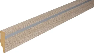Produktbild von Kosche | Sockelleiste | MDF | 16 x 58 x 2500 mm | Maritim Eiche | Silber | Fußleiste | Hochwertig | Robust