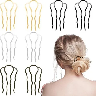 Obrázek produktu pro Vlasové doplňky pro ženy – 4 barvy – sponky se 4 otvory – sponky do vlasů – sponky se zuby – doplňky