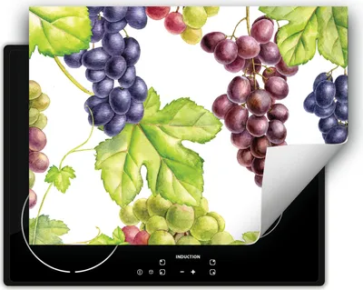 Produktbild von DarHaus Herdabdeckplatte 70x52 cm Anti Rutsch Matte Aufrollbar, Weintrauben