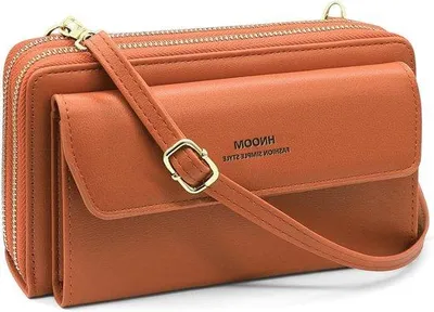Produktbild von Damen Schultertasche für Handy mit Kartenschlösser und Schultergurt - Braune Crossbody Tasche für Smartphone und Zubehör