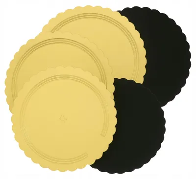 Obrázek produktu pro Elhandel Kulatá podložka pod dort zlatá černá 28cm 5ks