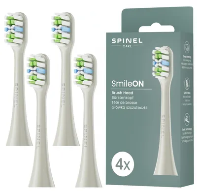 Productafbeelding van Spinel SmileON V2 - Opzetstukken voor elektrische tandenborstel, grijs, 2 stuks