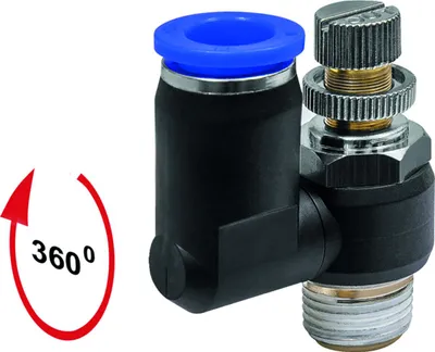 Produktbild von Riegler Drosselrückschlagventil »Blaue Serie«, Zuluftdros., M5 a. 10bar Ø 4mm