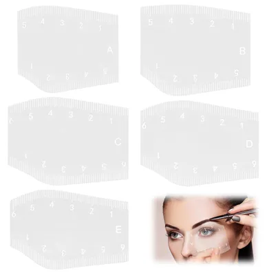 5er-Set Augenbrauen-Schablonen, flexibel, wiederverwendbar, für präzises Formen