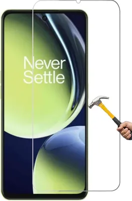 A screen protector for a smartphone is shown with a hammer about to strike it, demonstrating its durability.