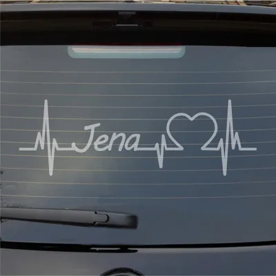 Produktbild von Heckscheibenaufkleber JENA Herzschlag Puls Stadt Liebe 55x18 cm Milchglas Auto Aufkleber Sticker