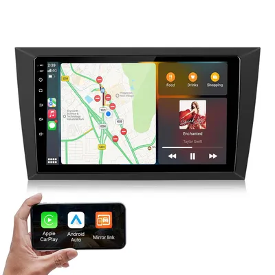 Zdjęcie produktu dla Radio samochodowe 9-calowe do VW Golf VI 6, POLO (2008-2012) z systemem Android Auto, nawigacją GPS, RDS, sterowaniem z kierownicy (SWC) i tunerem FM