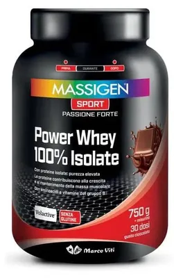 Immagine prodotto di Massigen Sport Power Whey Isolate Cioccolato 750 G