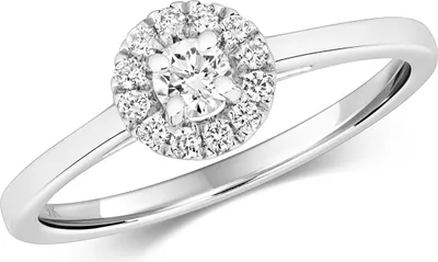 Produktbild von Wunderschöner 9 Karat (375) Weißgold Solitär Verlobung Damen - Diamant Solitärring Brillant-Schliff 0.25 Karat H - I1, 53 (16.9); TRS21115RSM