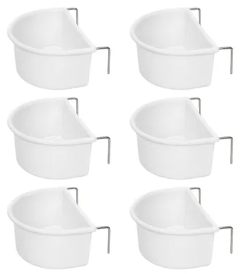 Immagine prodotto di Omgoods - Set di 6 ciotole a forma di D per uccelli, in plastica
