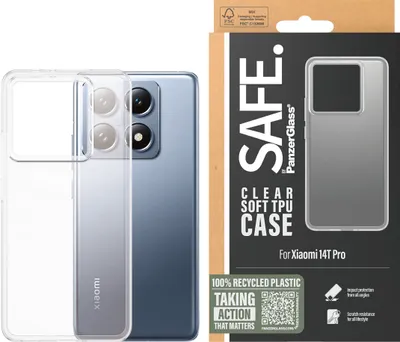 Obrázek produktu pro PanzerGlass SAFE. by ® TPU Case Transparent Xiaomi 14T Pro, Obal, Xiaomi, Xiaomi - 14T Pro 5G, Průhledná