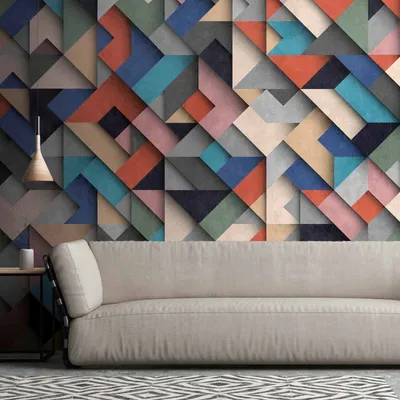 Produktbild von A.S. Creation Livingwalls Fototapete The Wall 382871 Eine Rolle Ein Motiv 3.71 x 2.80 m Geometrisch Bunt