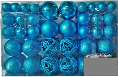 Produktbild von 100  Weihnachtskugeln Dunkelblau Ø 3 cm bis 6 cm Weihnachten Christbaumschmuck